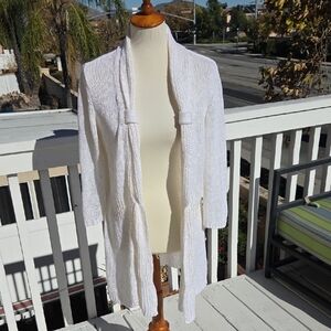 Angel Apparel Large White Open Front Cardigan